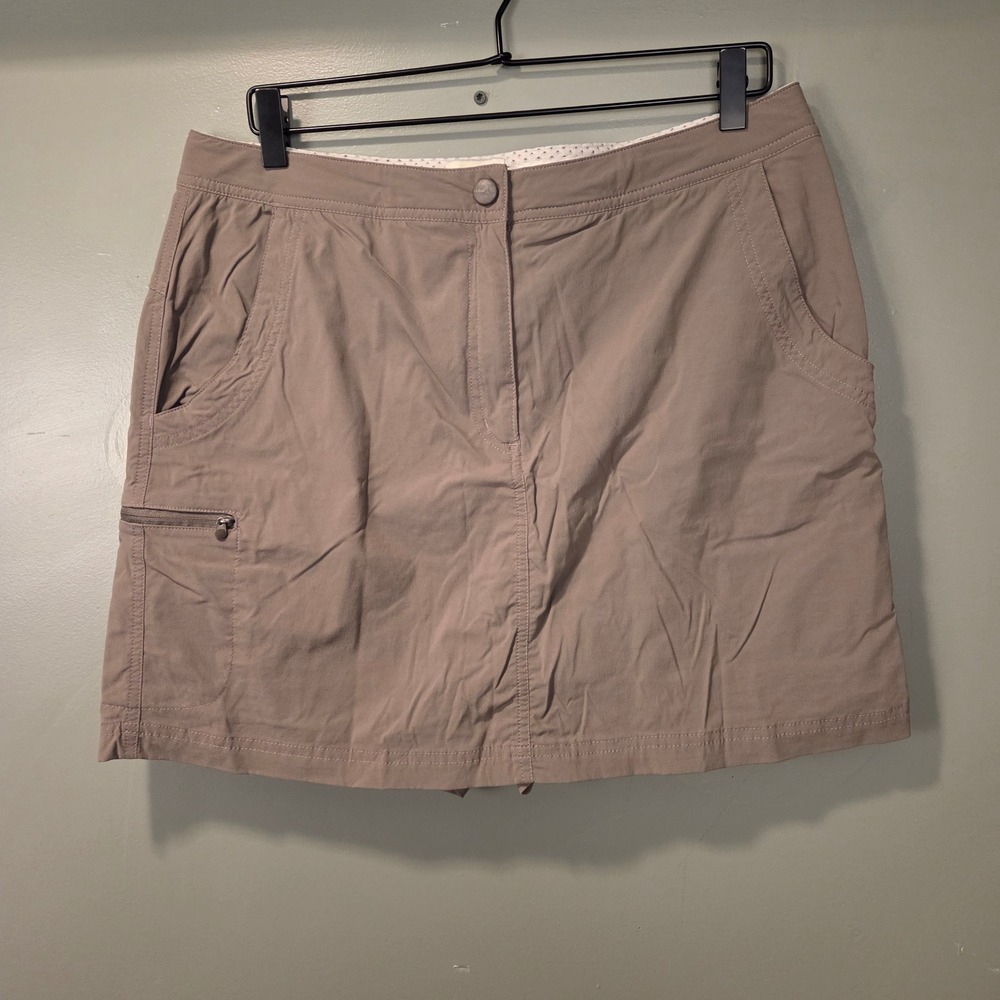 L.L. Bean Women's Water-Repellent Comfort Trail Skort UPF, Size 12, Taupe Gray